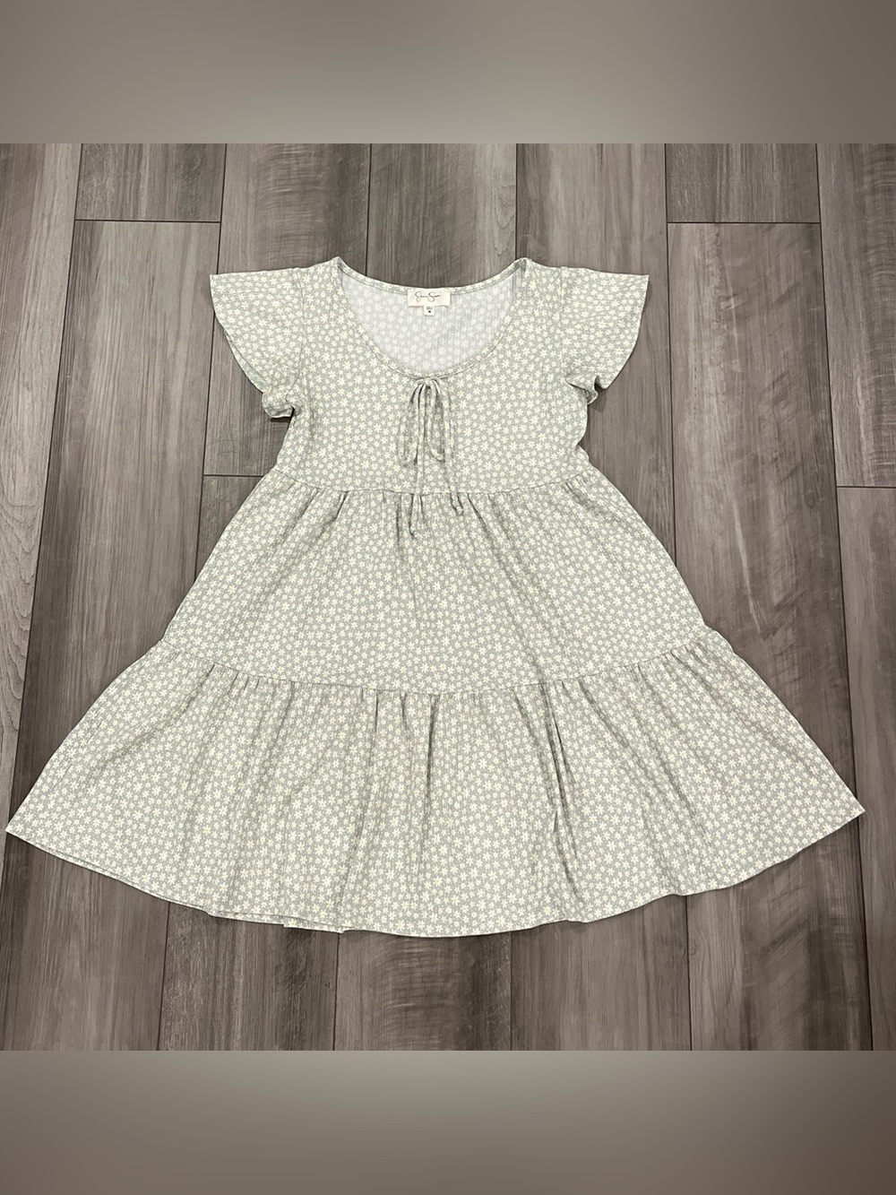 Jessica Simpson Light Green Floral Babydoll Dress